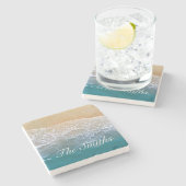 Einer mit dem Strand Steinuntersetzer (Seitenansicht)