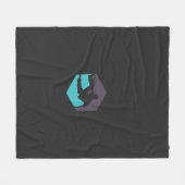 einer Silhouette eines Mannes mit Surfbrett Fleecedecke (Vorderseite (Horizontal))