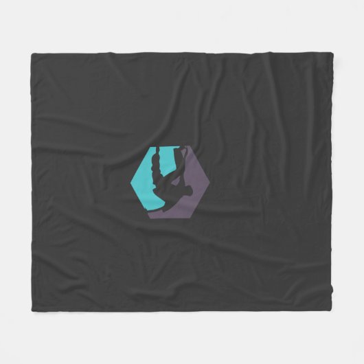 einer Silhouette eines Mannes mit Surfbrett Fleecedecke (Vorderseite (Horizontal))