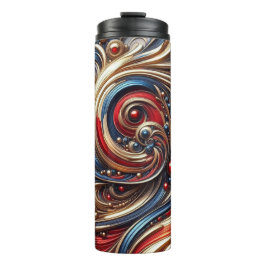 Einer von einer Art - Thermal Red Blue Gold Tumble Thermosbecher