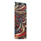 Einer von einer Art - Thermal Red Blue Gold Tumble Thermosbecher (Nach rechts gedreht)