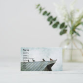 Einer von ihnen gehört nicht, 4 Tauben und 1 Sparr Visitenkarte (Stehend Vorderseite)