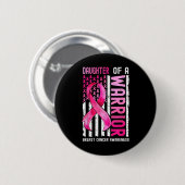 eines Brustkrebses eines Kriegers in den USA Flagg Button (Vorne & Hinten)