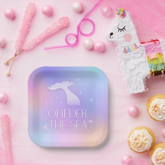 Eines der Meer Whimsical Funkelnd Meerjungfrau Geb Pappteller (Party)