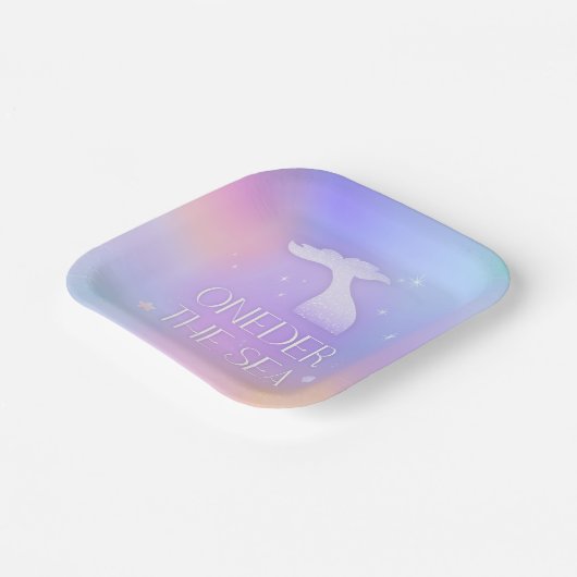 Eines der Meer Whimsical Funkelnd Meerjungfrau Geb Pappteller (Gewinkelt)