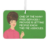 Eines der vielen kostenlosen Dienstleistungen, die Autolufterfrischer (Rückseite)