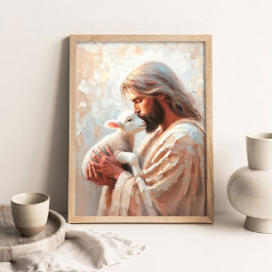 Eines Hirten Liebe, Christliche Kunst, Jesus rette Poster