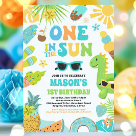Eines im Sun Tropical Beach 1. Geburtstag Party Einladung