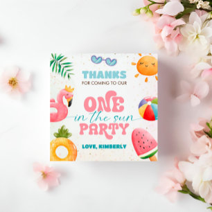 Eines im Sun Tropical Beach 1. Geburtstag Party Geschenkanhänger