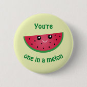 Eines in A Melon Funny Niedlich Kawaii Watermelon Button (Vorderseite)