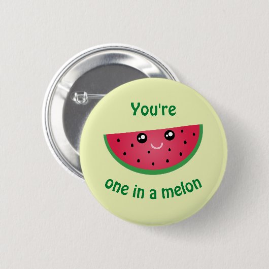 Eines in A Melon Funny Niedlich Kawaii Watermelon Button (Vorne & Hinten)