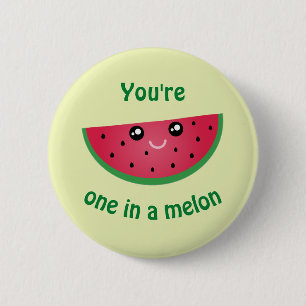 Eines in A Melon Funny Niedlich Kawaii Watermelon Button