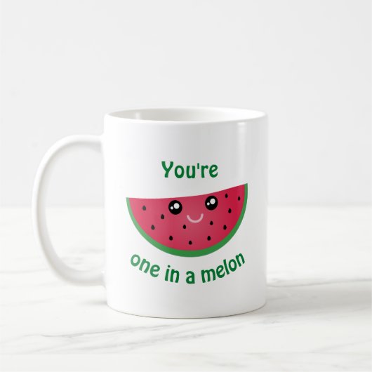 Eines in A Melon Funny Niedlich Kawaii Watermelon Kaffeetasse (Links)