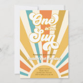 Eines in der Sun Retro Boho Hippie zum ersten Gebu Einladung (Vorderseite)