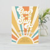 Eines in der Sun Retro Boho Hippie zum ersten Gebu Einladung (Stehend Vorderseite)