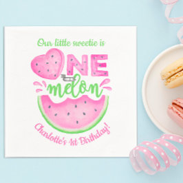 Eines in einem Melon 1. Geburtstag Wassermelon-Par Serviette