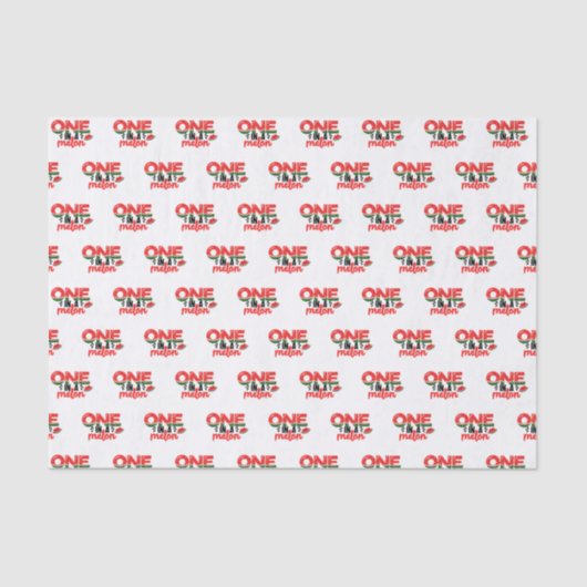 Eines in einem Melon Niedlich Watermelon Erstgebur Seidenpapier (Vorderseite)