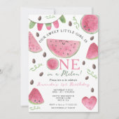 Eines in einem Melon Niedlich Watermelon Girl 1. G Einladung (Vorderseite)