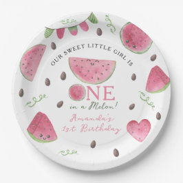 Eines in einem Melon Niedlich Watermelon Girl 1. G Pappteller