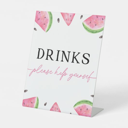 Eines in einem Melon signieren Wassermelonen Geträ Sockelschild (Vorderseite)