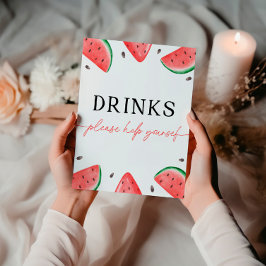 Eines in einem Melon signieren Wassermelonen Geträ Sockelschild