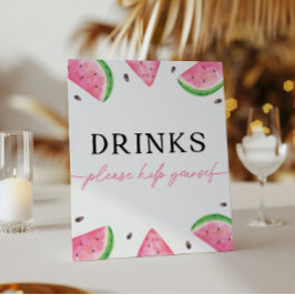 Eines in einem Melon signieren Wassermelonen Geträ Sockelschild