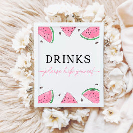 Eines in einem Melon signieren Wassermelonen Geträ Sockelschild