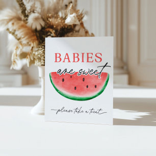 Eines in einem Melon signiert Wassermelonen Babys Sockelschild