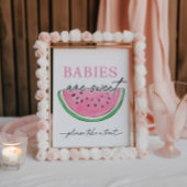 Eines in einem Melon signiert Wassermelonen Babys Sockelschild