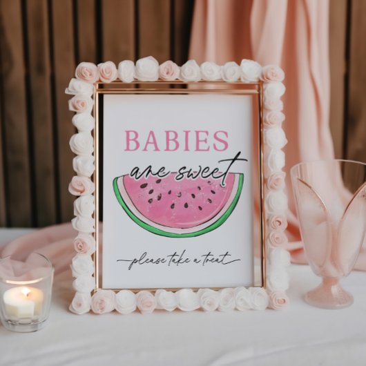 Eines in einem Melon signiert Wassermelonen Babys Sockelschild