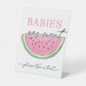 Eines in einem Melon signiert Wassermelonen Babys Sockelschild (Vorderseite)