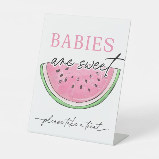 Eines in einem Melon signiert Wassermelonen Babys Sockelschild (Vorderseite)