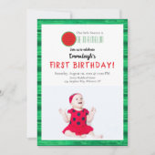 Eines in einem Melon Watermelon Foto Erstgeburt Einladung (Vorderseite)