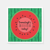 Eines in einem Melon Watermelon Thema Geburtstag Serviette (Vorderseite)