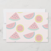 Eines in einem Melon Watermelon Weißes Foto 1. Geb Einladung (Rückseite)