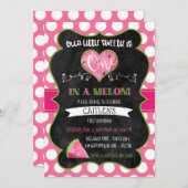 Eines in Melon First Birthday Watermelon Pink Einladung (Vorne/Hinten)