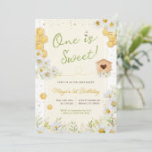 Eines ist Sweet Bumblebee Erstes Party zum 1. Gebu Einladung (Stehend Vorderseite)