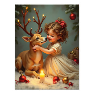 Eines Kindes fröhliches Weihnachten mit ihrem sanf Fotodruck