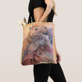 Eines mit Herd Watercolor Pferden Tasche