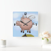 Eines Tages... Quadratische Wanduhr (Zuhause)