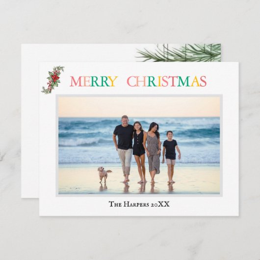 Einfach 1 Foto farbenfroh frohe Weihnachten (Vorne/Hinten)