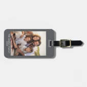 Einfach 1 Foto-Vorlage - graue Grenze und Text Gepäckanhänger (Vorderseite horizontal)