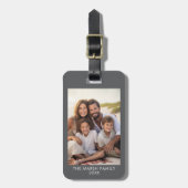 Einfach 1 Foto-Vorlage - graue Grenze und Text Gepäckanhänger (Vorderseite vertikal)