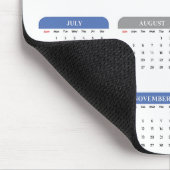 Einfach 2024 Jahr auf einen Blick Blue & White Kal Mousepad (Ecke)