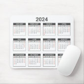 Einfach 2024 Jahr im Überblick Mousepad (Mit Mouse)
