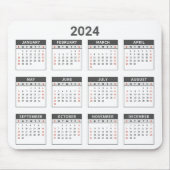 Einfach 2024 Jahr im Überblick Mousepad (Vorne)