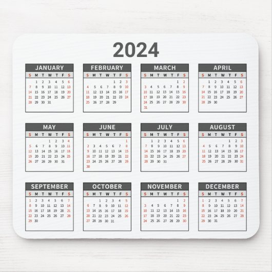 Einfach 2024 Jahr im Überblick Mousepad (Vorne)