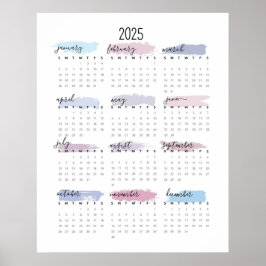 Einfach 2025 Pastellkalender Poster