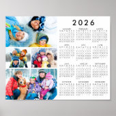 Einfach 2026 Kalender 4 Foto Collage Poster (Vorne)
