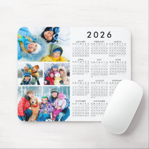 Einfach 2026 Kalender 4 FotoCollage Mousepad